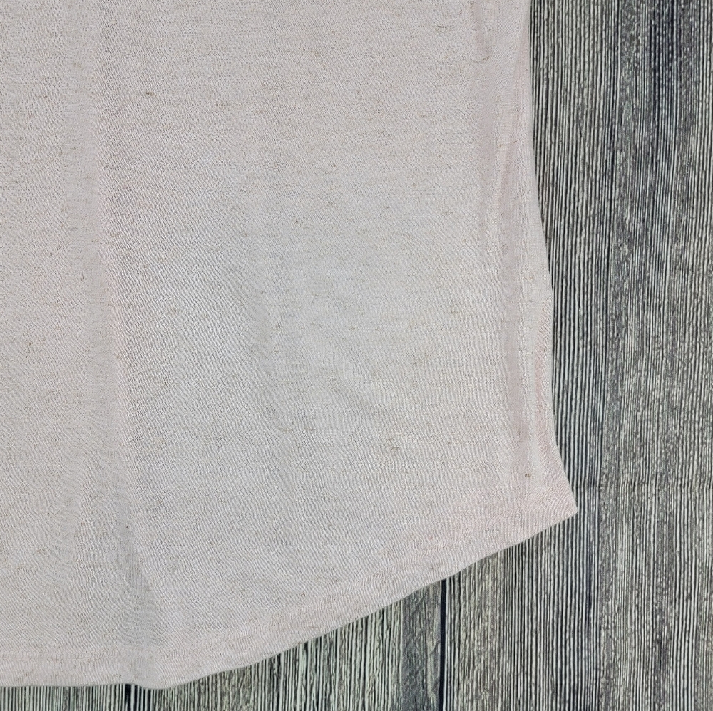 Vince Elbow Sleeve Flax Silk Blend Short Sleeve Tee Lilac - Picture 9 of 11